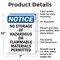 Signmission No Storage Of Hazardous Or Flammable OSHA Notice Sign, Aluminum, 7in W x 10in L, 2PK OS-2PACK-NS-A-710-V-14862 - alternate 5